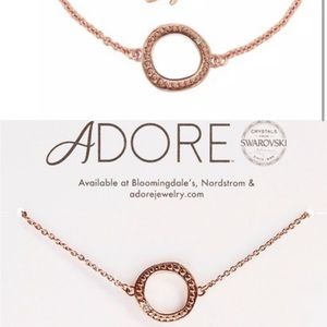 ADORE SWAROVSKI CRYSTAL ORGANIC CIRCLE BRACELET ROSE GOLD PLATED